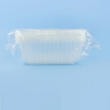 Одноразовые контейнеры с Крышками 1,0л прямоуг.186х132х65мм КОМПЛЕКТ 5ШТ "Леопак" *1/20