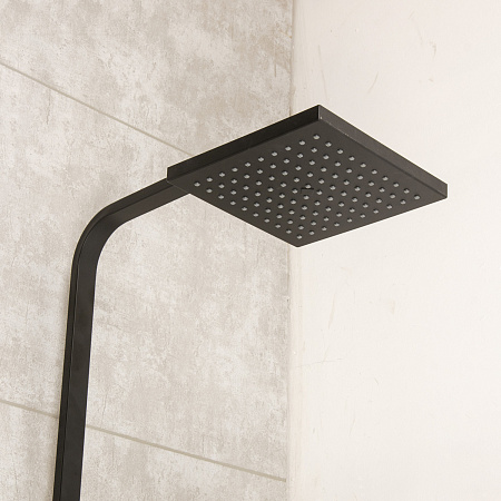 Смеситель д/ванны со стойкой для душа + ручной душ LEDEME L72433B черная *1