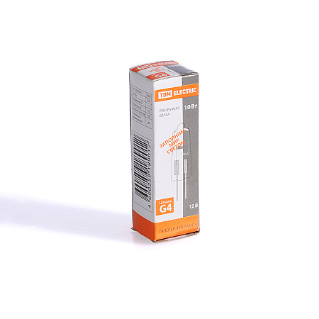 Лампа накаливания галогенная капсульная 10W-12V G4 JC TDM SQ0341-0044 *20/100/1000