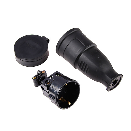 Розетка КАУЧУК переносная "Smartbuy"  1мест. з/к 230В 2Р+РЕ 16А IP44 (SBE-16-S07-R)  *1/100