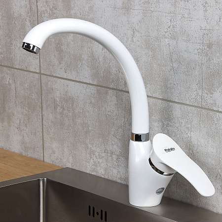 Смеситель для кухни Potato P5901-7 высокий излив (белый) *1/10