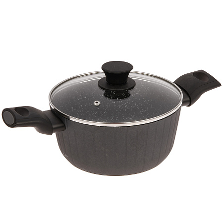 Кастрюля алюмин. антипригарная "Jarko" "Terra" д/ИНДУКЦ.плит 2,5л d20см Стек.кр. JTr-220-11 *1/3