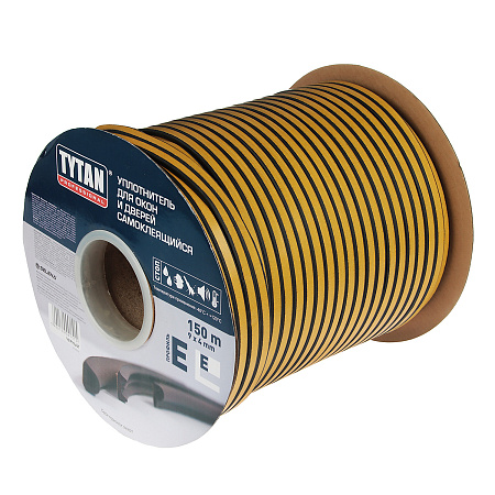 Уплотнитель для окон/дверей TYTAN E150 (75 п.м*2)  черный 91515 *75