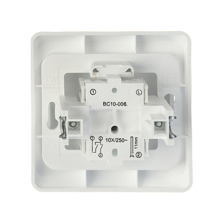 Выключатель "Этюд" СП 2кл. белый с подсветкой ВС10-006В  *10/20