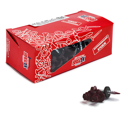Саморезы кровельные BROZEX коробка 4,8*29 (100шт) RAL 3005 винно-красный *6