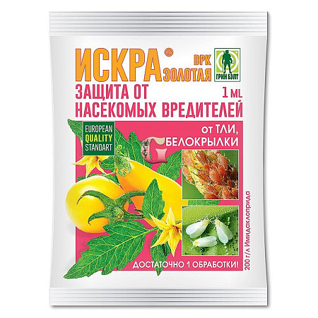 Средство от колорадского жука, тли, белокрылки и др. ИСКРА ЗОЛОТАЯ 1мл Грин Бэлт *10/75