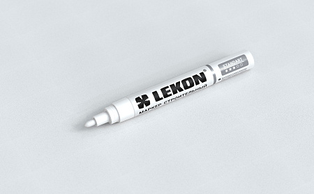 Маркер строительный с нитроэмалью белый арт.011904 LEKON *12/144/1296