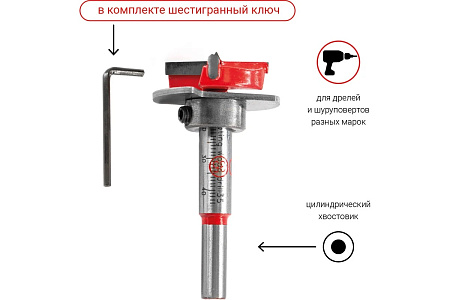 Сверло Форстнера 35мм. по дереву с ограничителем 1шт арт.553135 VIRA *1/10