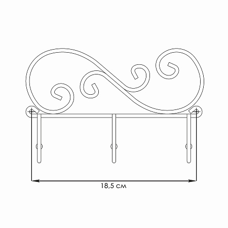 Вешалка настенная "Кружева 3" 200х130мм 3крючка Коричневый ВН 275 КОР ("ЗМИ")*1/10