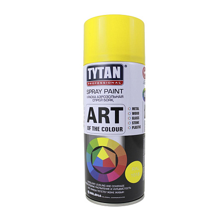 Эмаль-аэрозоль желтый 520/400 мл TYTAN Professional (RAL1018) *1/12