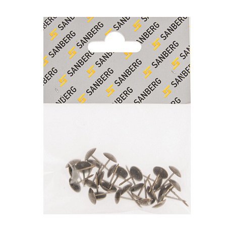 Гвозди мебельные БРОНЗА 1,2*20 (30 шт) флоу-пак "SANBERG" *10
