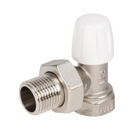 Клапан радиаторный запорный угловой 1/2"(Ø15) М/П CTM CARAVL12 *1/25