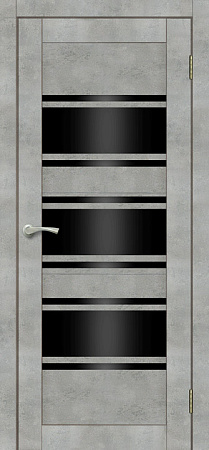 Дверь межкомнатная остеклённая ЦАРГИ ПВХ COMFORT-15 Бетон Серый Лакобель 3D 600мм BROZEX-WOOD *1