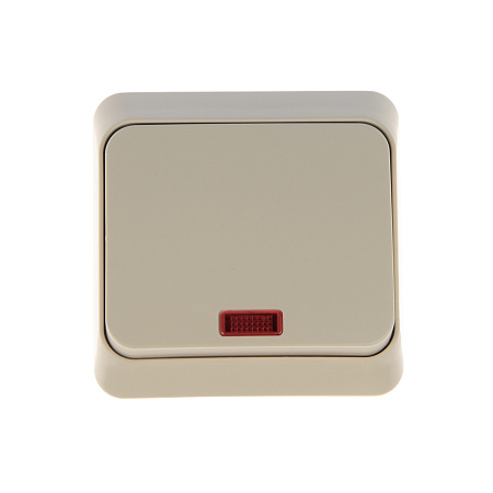 Выключатель "Этюд" ОП 1кл. кремовый с подсветкой ВА10-005К  *10/25