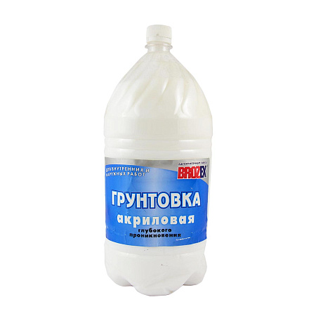 Грунтовка акриловая для внутренних и наружных работ 3кг BROZEX глуб. прон. конц 1:1   *4/180