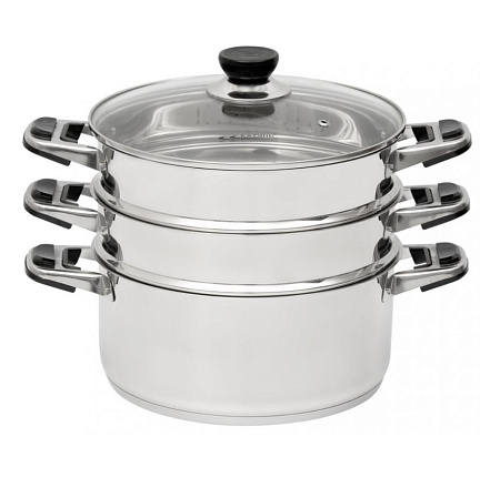 Мантоварка-пароварка нерж. 2-х ярусная, 10.7л (4,8л), d240мм, д/Индукции КТ-243AТ "Алтын" *1/2