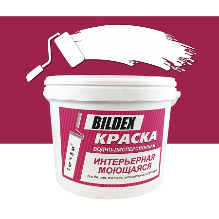 Краска акриловая для стен и потолков 14 кг BILDEX интерьерная моющаяся *1/48