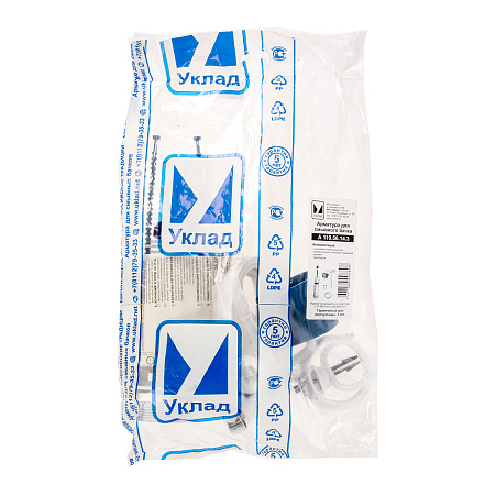 Арматура бачка (КОМПЛЕКТ) кнопка/хром, боковая, Уклад АБ (А 110.56.14.3/АБ 66.56.14.3) *1/30