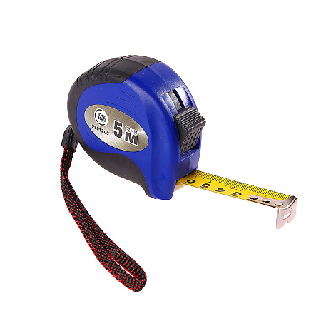 Рулетка  5м х19мм резино-пластик. корпус стальная лента фиксатор арт.2501205 T4Р *1/12/120