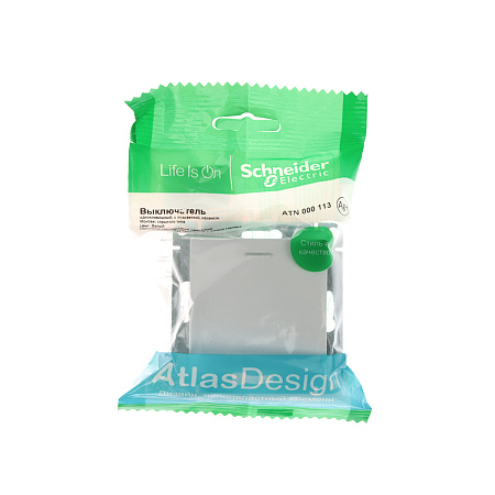 Механизм выключателя "ATLAS DESIGN" 1кл. белый с подсветкой (сх.1а) 10АХ SchE ATN000113   *20