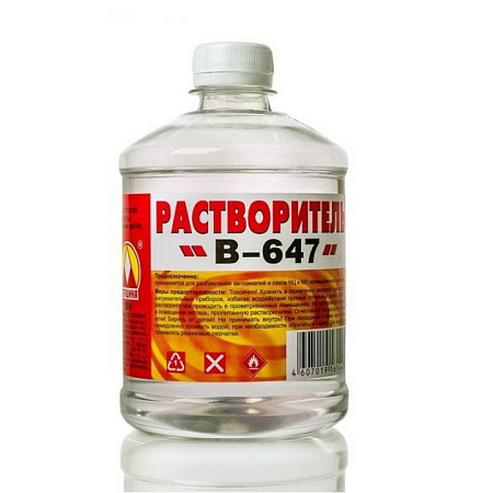 Растворитель 647  0,5 л/0,43 кг пластик Вершина *20/1200