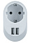 Адаптер д/розетки три выхода:розетка и два USB-разъема Navigator NAD-USB01-1E-C-WH 61454*1/10