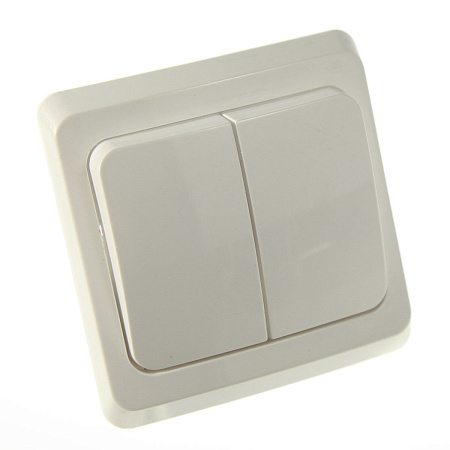 Выключатель "Этюд" СП 2кл. белый с подсветкой ВС10-006В  *10/20