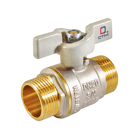 Кран шаровый 1/2" (Ø15) П/П бабочка СТМ (СТАНДАРТ) CWMMB012 (аналог ЗФ770) *1/25/200