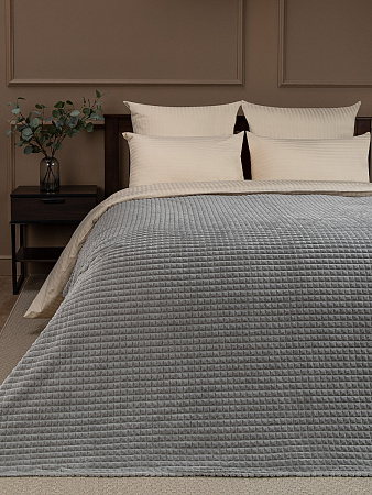 Плед 150*200см фланель жаккард кубики серый FF FNJq GY13 039/1520 NC Absolute *1