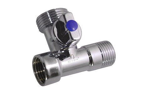 Кран для бытовой техники 1/2"(Ø15)х3/4"(Ø20)х1/2"(Ø15) М/П/П  шаровой CTM аналогДШ906 CA3N1234 *1/10