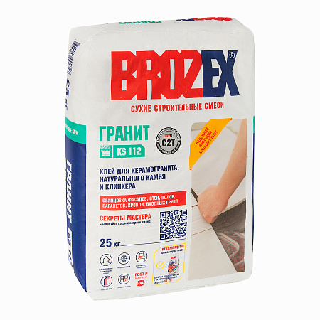 Клей для плитки KS 112 ГРАНИТ 25 кг BROZEX класс C2 T *1/56