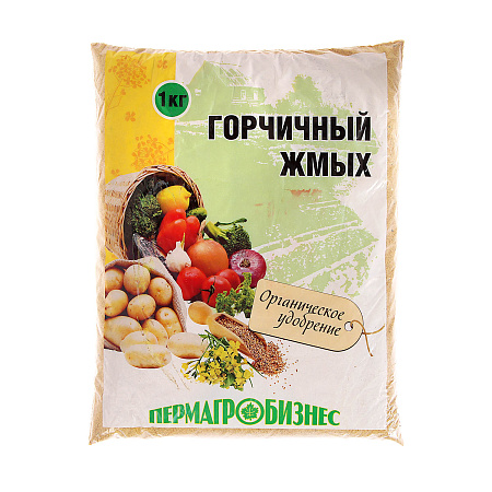 Горчичный жмых 1кг (Пермагробизнес)  *10/420