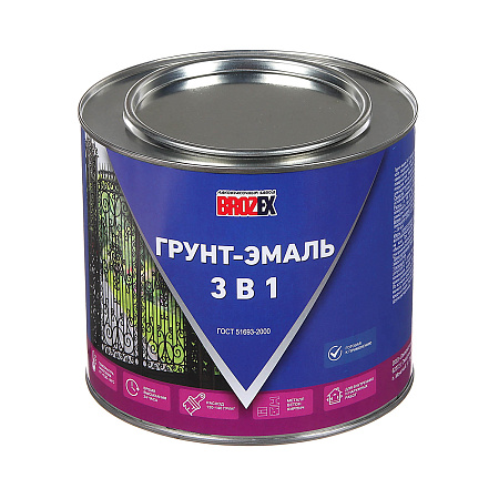 Грунт-эмаль по ржавчине белая 2,5 кг BROZEX *1/6/252