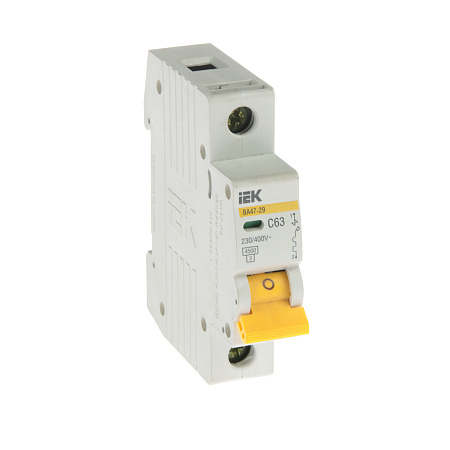 Авт.выкл. IEK ВА47-29 63А/1П 4,5кА х-ка С MVA20-1-063-C *12/144