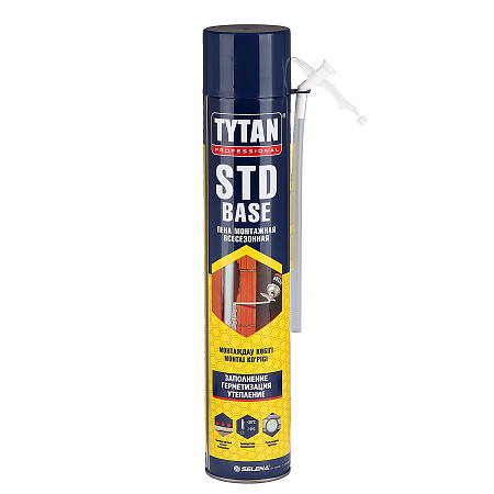 Пена монтажная бытовая 750мл/840гр всесезонная "TYTAN " STD Base 15874 до 37л   *1/12/672