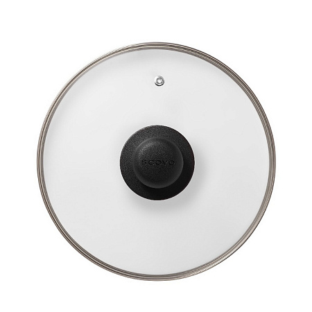 Крышка д/сковороды, кастрюли Стекл. с нерж.ободом,с пароотв. d22см с пласт.р. КС-222 "Сково" *1/12