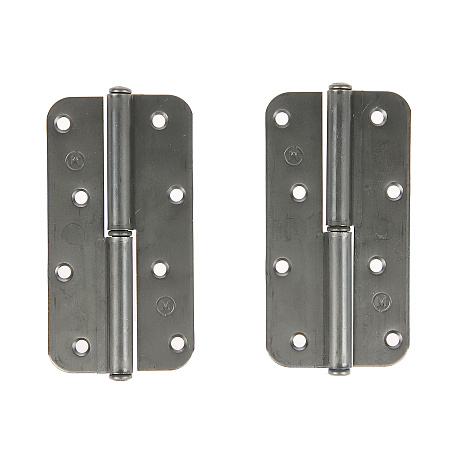 Петля накладная 130мм б/покрытия ПРАВАЯ (комплект 2 шт + саморезы) ДомоСтрой *1/50