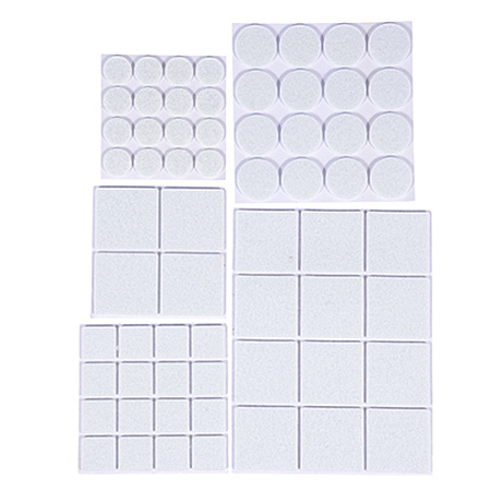 Протекторы защитные из фетра d20мм, d30мм, d24*24мм, d46*46мм "VORTEX" белые 26000 *1/30