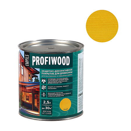 Защитно-декоративное покрытие для древесины алкидное сосна 2,3 кг PROFIWOOD *1/6/180