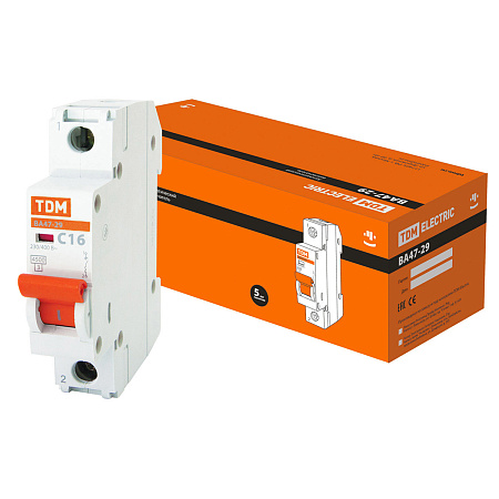 Авт.выкл. TDM ВА 47-29 16А/1П SQ0206-0074 *12/120