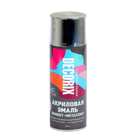 Эмаль-аэрозоль металлик хром 520 мл DECORIX (M306) *1/12
