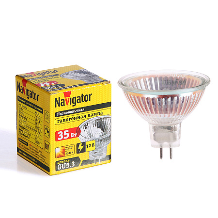 Лампа накаливания галогенная 35W-12V GU5,3 MR16 Navigator 94203 *10/200