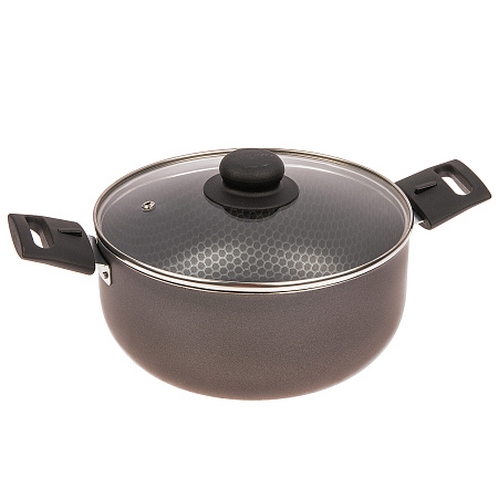 Кастрюля алюмин. антипригарная "Jarko" "Terra" д/ИНДУКЦ.плит 1,2л d16см.Дл.р, ст.кр. JTr-416-11 *1/4