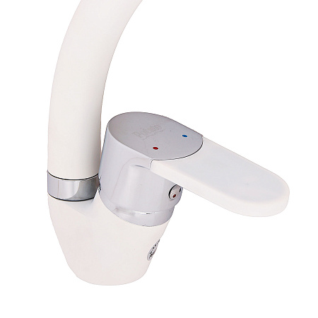 Смеситель для кухни Potato P59223-7 высокий излив (белый, хром) *1/10