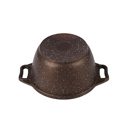 Кастрюля алюм. литая а/приг. Kukmara "Мраморная" кофейный 1,0л Стекл. кр. кмк12а (Кукмор) *1/3