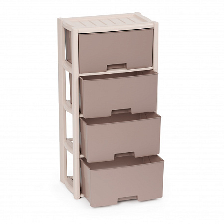 Комод пластм. "Колорит" 4 ящика выс.940мм, шир.475мм, гл.300мм Беж/св.Беж. М7834"ЗПИ"Альтернатива"*1