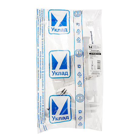 Арматура бачка (БЕЗ КЛАПАНА) белая (шток) пласт. ручка Уклад АС(110.00.14.0/110.00.00.0) *1/35