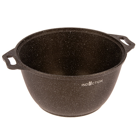 Кастрюля алюм. литая а/приг. Kukmara "Marble Induction" Мрам.коф. 4,0л Ст.кр. кмки42а *1/3