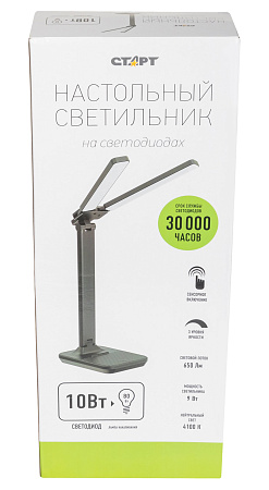 Светильник настольный Старт СТ90 черный (светодиодный 10Вт сенсорное вкл, диммер) 220В   *1/12