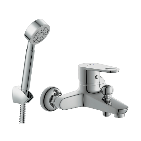 Смеситель д/ванны Cersanit CARI + душ. лейка, шланг, держатель д/лейки 64512 *1